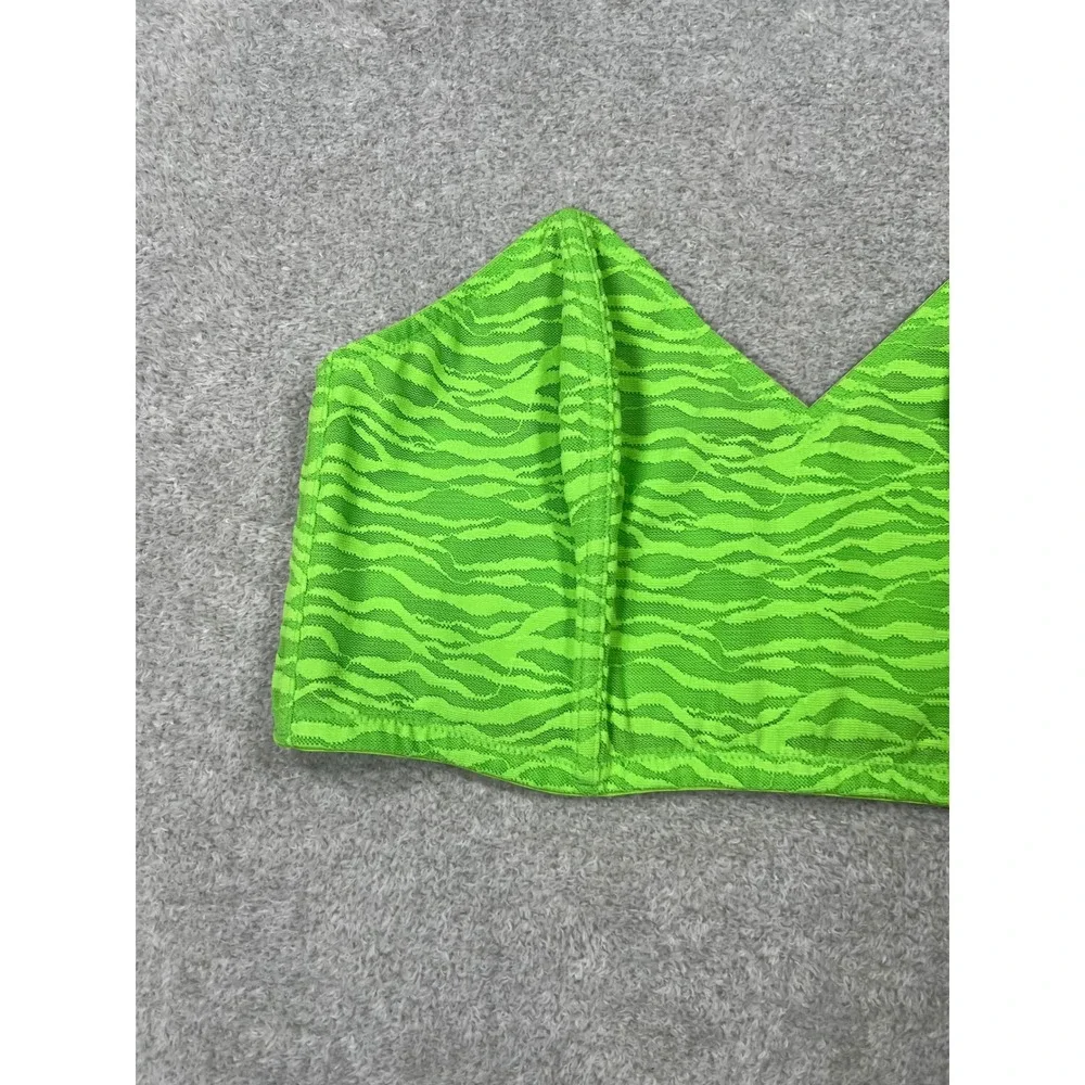 Savage X Fenty Bralette 3X Neon Green Zebra Strapless Sweetheart Rihanna Rave